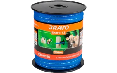 LINSEG – CONDUCTORES DE CERCOS ELECTRICOS – CORDÓN ELECTROPLÁSTICO BRAVO EXTRA 12 – 200MTS – CERCO GANADERO