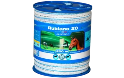 LINSEG – CONDUCTORES DE CERCOS ELECTRICOS – CORDÓN ELECTROPLÁSTICO RUBLANC 20 – 200MTS – CERCO GANADERO