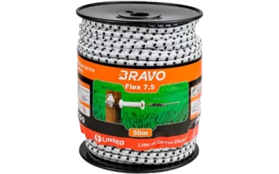 LINSEG – CONDUCTORES – CORDON ELECTROPLASTICO – ELASTICO – BRAVO FLEX 7.5 – 60MTS – CERCO GANADERO