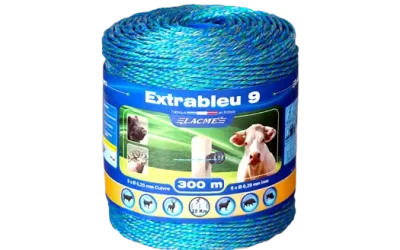 LINSEG – CONDUCTORES DE CERCOS ELECTRICOS – CORDÓN ELECTROPLÁSTICO EXTRABLEU 9 – 300MTS – CERCO GANADERO