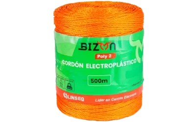 LINSEG – CONDUCTORES DE CERCOS ELECTRICOS – CORDÓN ELECTROPLÁSTICO BIZON POLY 2 – 500MTS – CERCO GANADERO