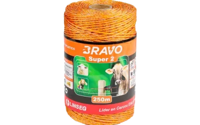 LINSEG – CONDUCTORES DE CERCOS ELECTRICOS – CORDÓN ELECTROPLÁSTICO BRAVO SUPER 2 – 250MTS – CERCO GANADERO